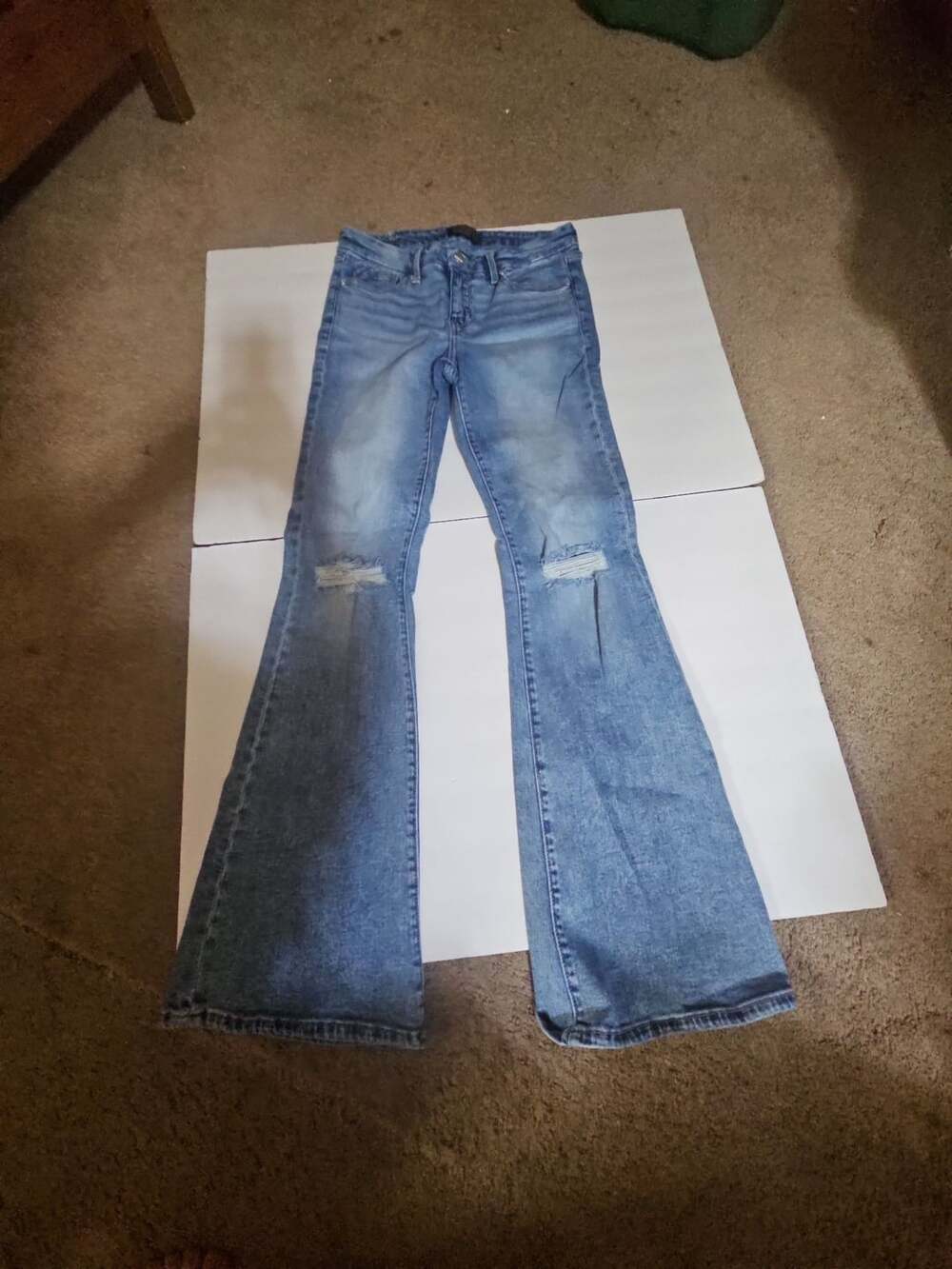 Buckle Black Fit No. 53 Flare 26X34 Distressed Light Wash Jeans